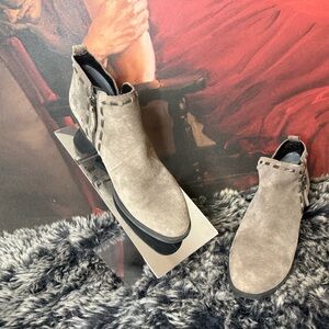 Franco Sarto Taupe Suede Ankle Boots